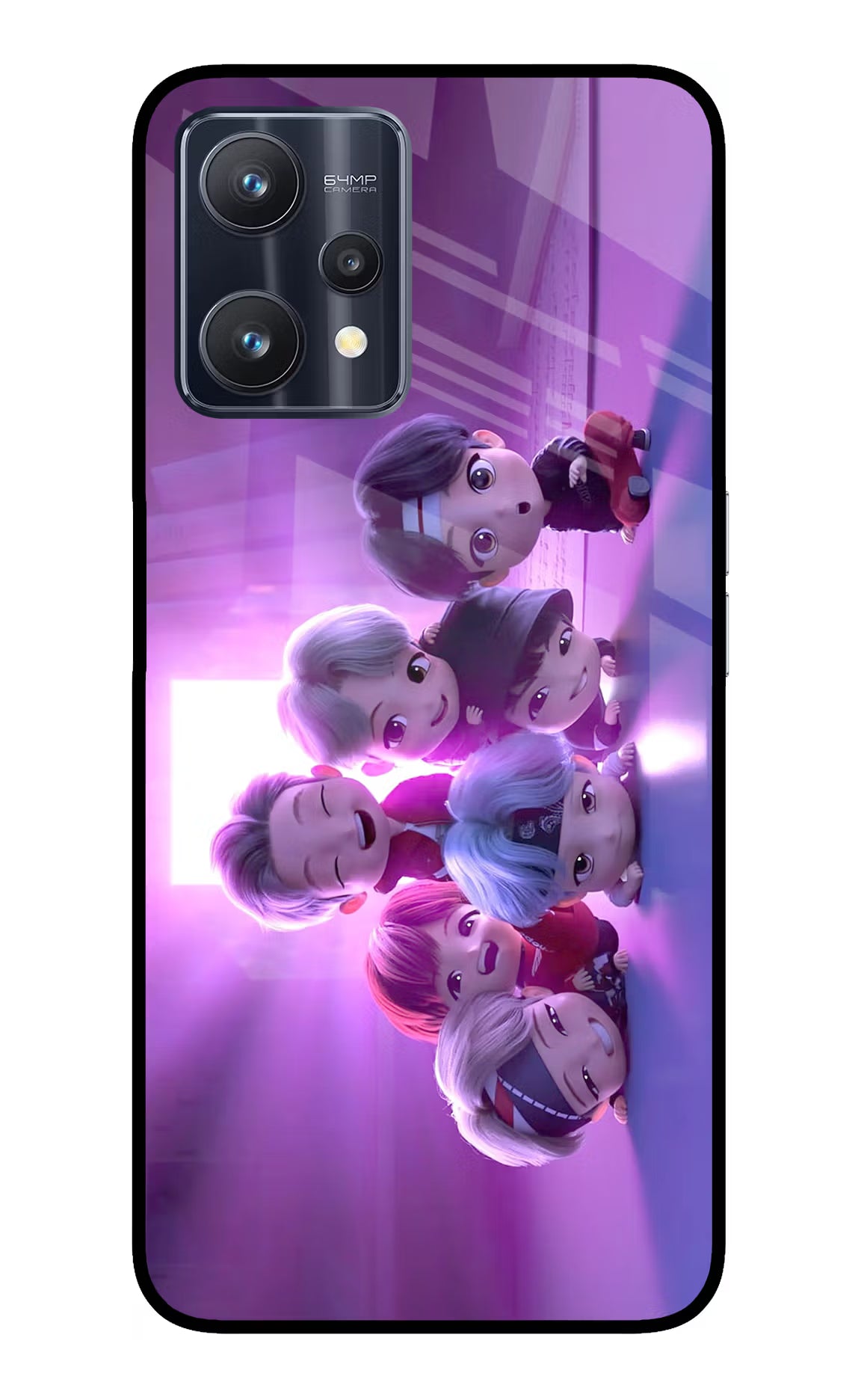 BTS Chibi Realme 9 Pro 5G Glass Case Back Cover by Casekaro