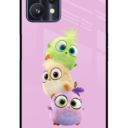 Cute Little Birds Realme 9 Pro 5G Glass Case Back Cover by Casekaro