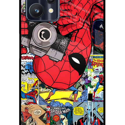 Spider Man Realme 9 Pro 5G Glass Case Back Cover by Casekaro