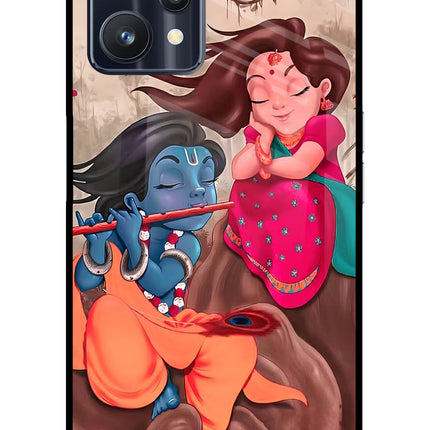 Radhe Krishna Realme 9 Pro 5G Glass Case Back Cover by Casekaro