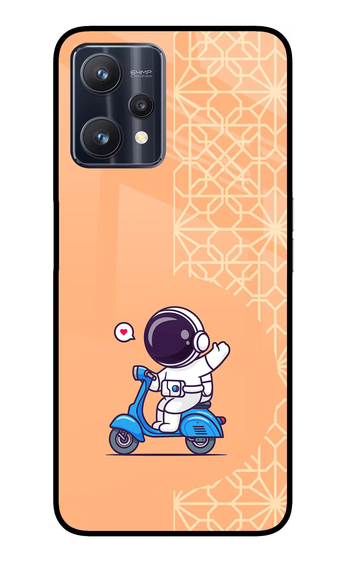 Cute Astronaut Riding Realme 9 Pro 5G Glass Case Back Cover by Casekaro