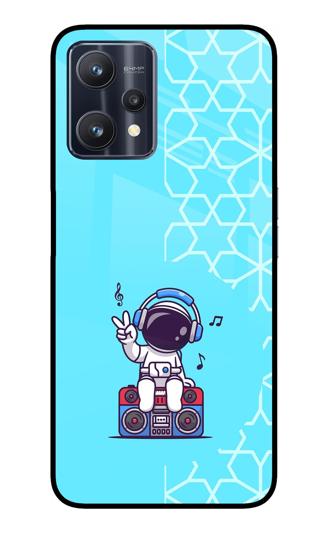 Cute Astronaut Chilling Realme 9 Pro 5G Glass Case