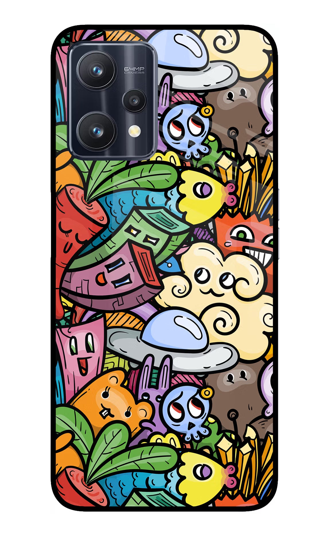 Veggie Doodle Realme 9 Pro 5G Glass Case Back Cover by Casekaro