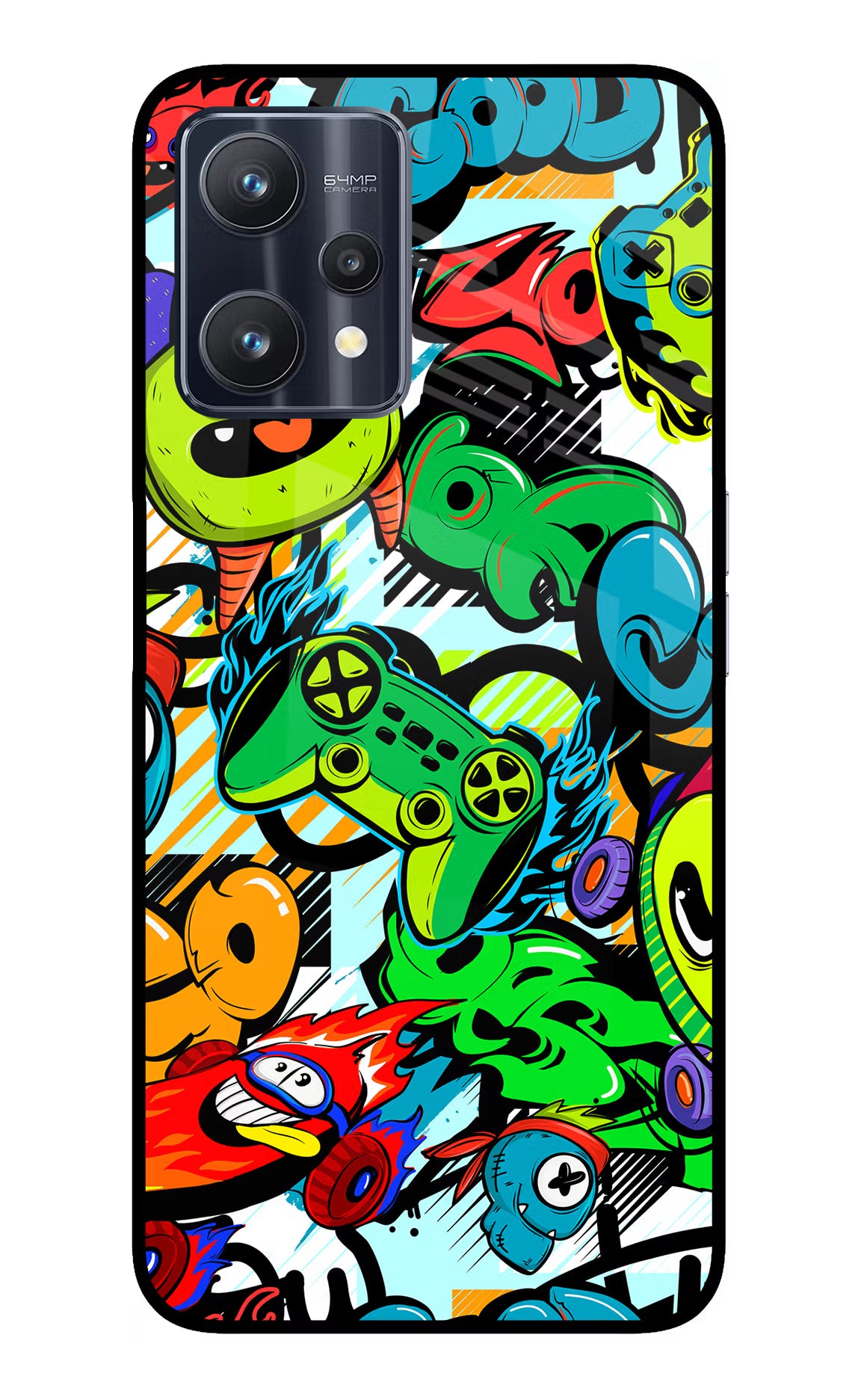 Game Doodle Realme 9 Pro 5G Glass Case Back Cover by Casekaro