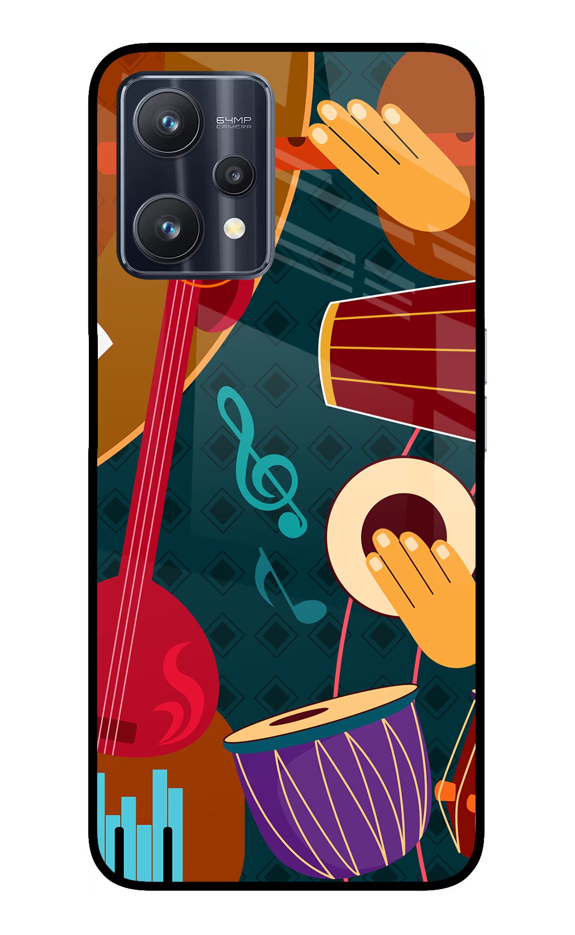 Music Instrument Realme 9 Pro 5G Glass Case Back Cover by Casekaro