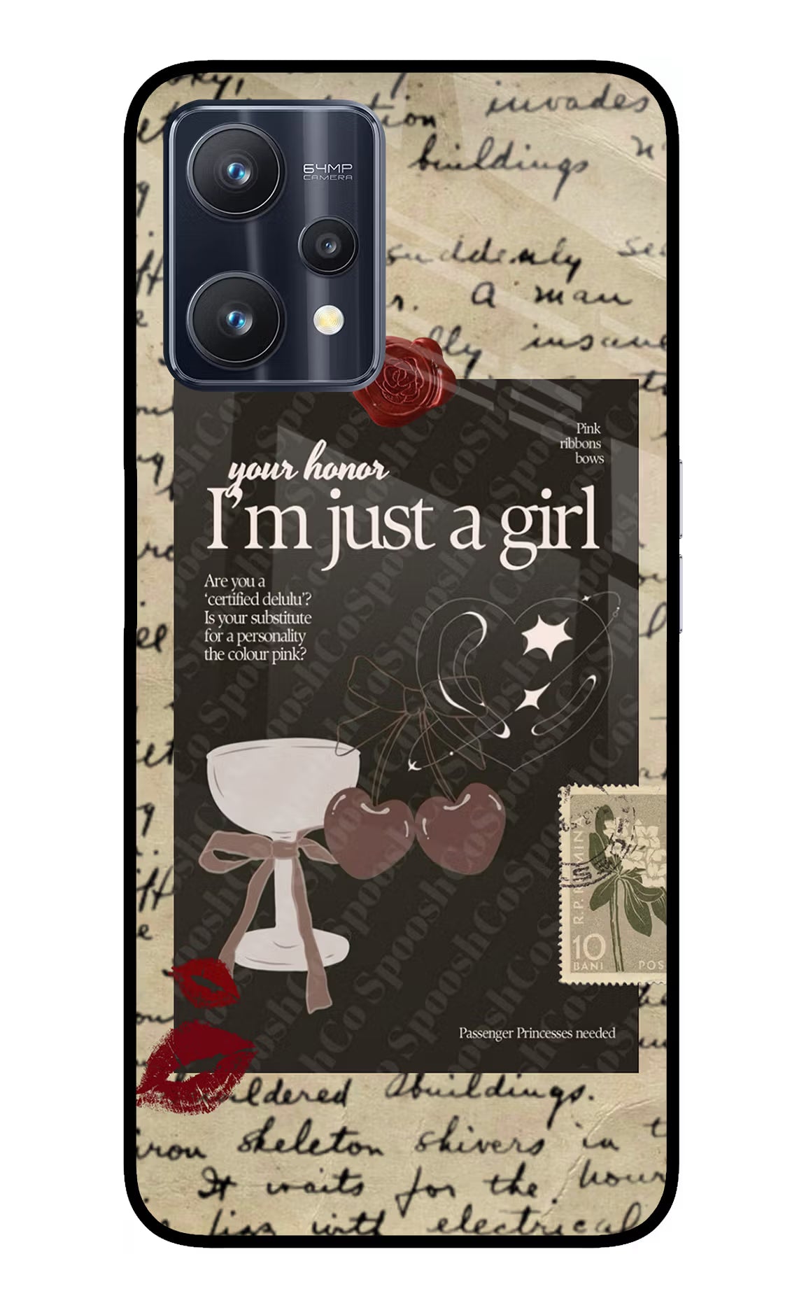 I am just a girl Realme 9 Pro 5G Glass Case Back Cover by Casekaro