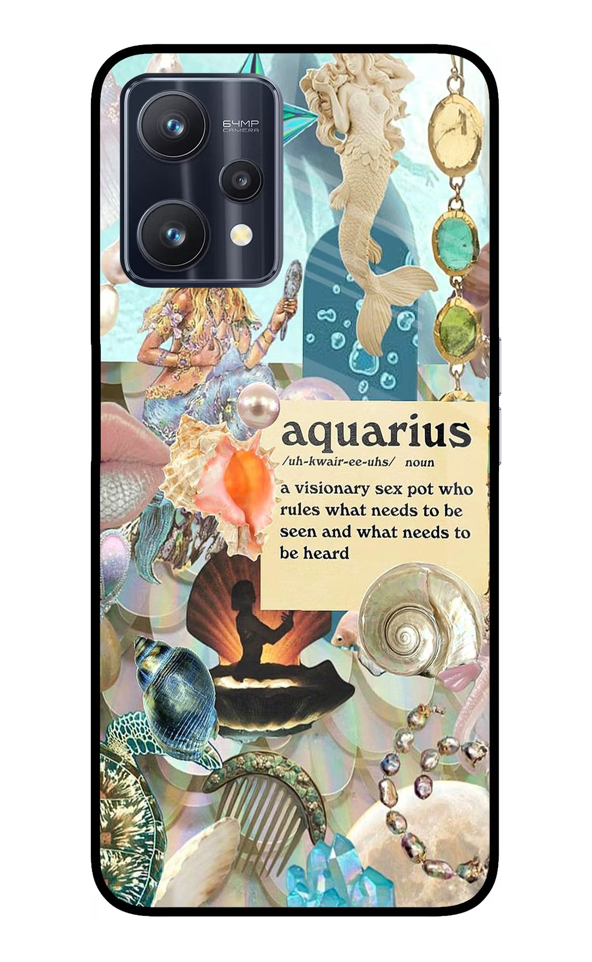 Aquarius Zodiac Realme 9 Pro 5G Glass Case Back Cover by Casekaro