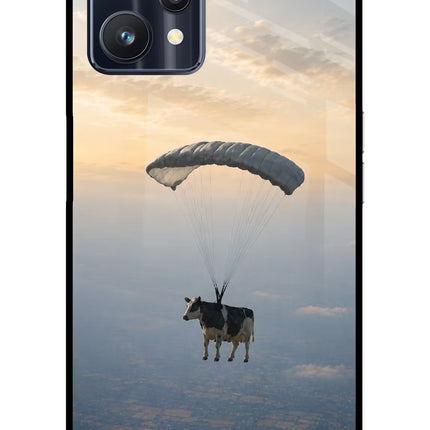 Skydiving Cow Realme 9 Pro 5G Glass Case