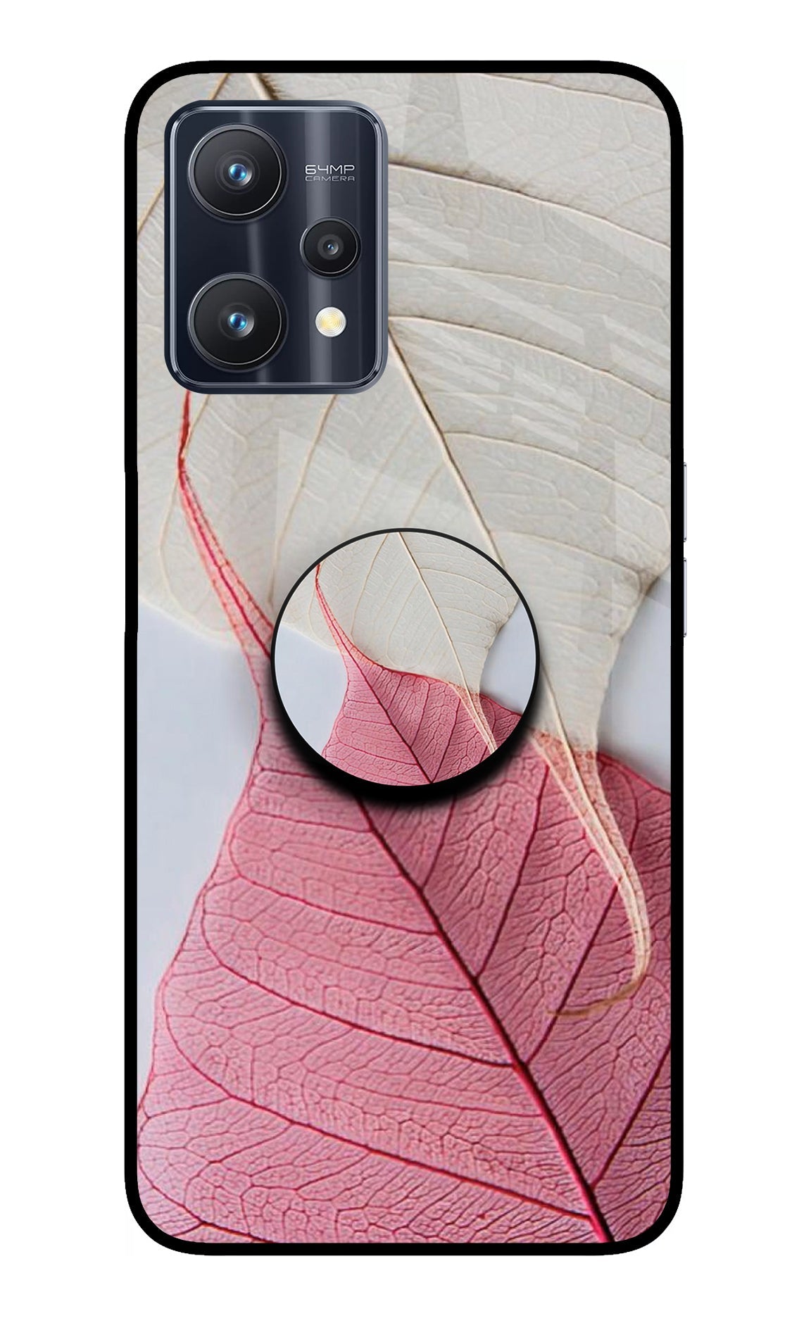 White Pink Leaf Realme 9 Pro 5G Pop Case