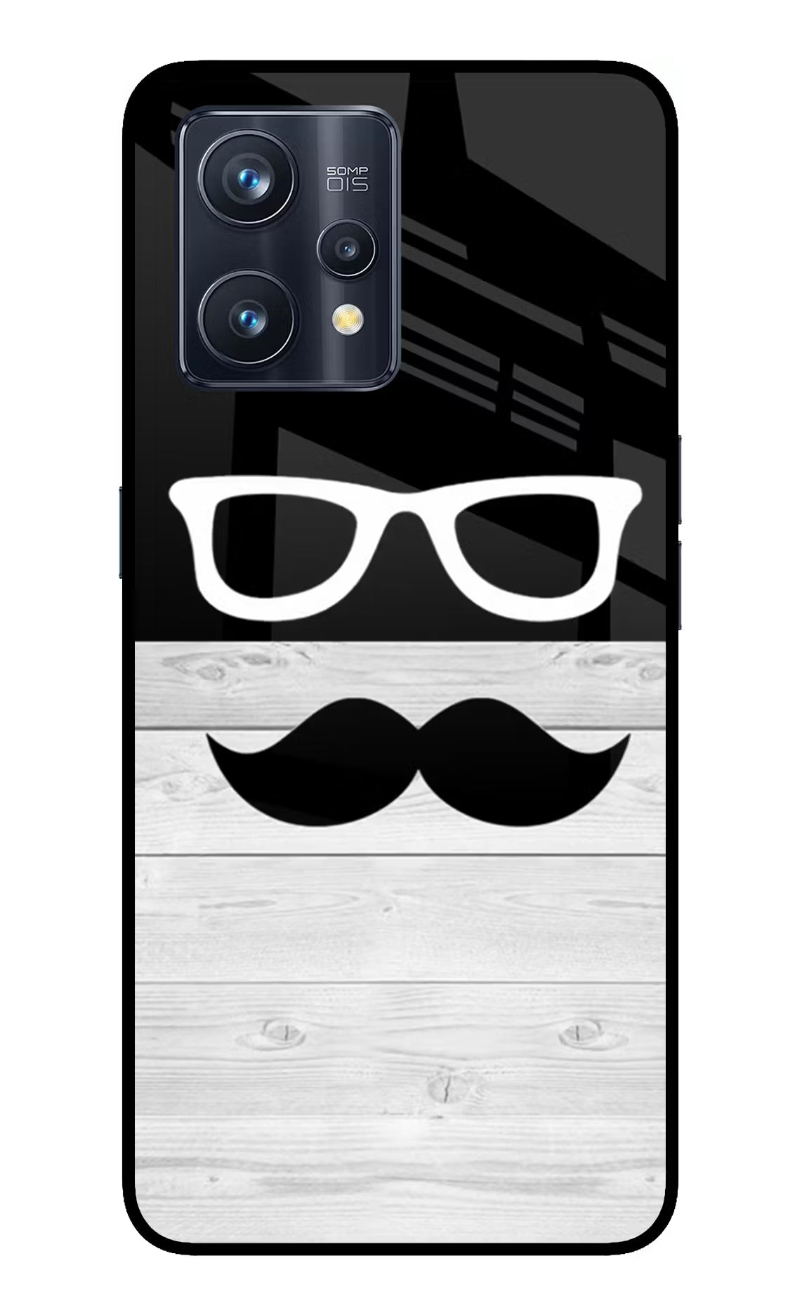 Mustache Realme 9 Pro+ 5G Glass Case Back Cover by Casekaro