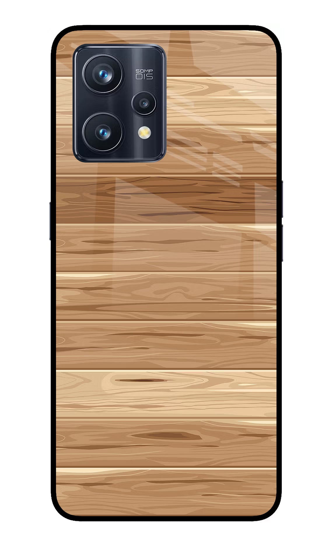 Wooden Vector Realme 9 Pro+ 5G Glass Case Back Cover by Casekaro