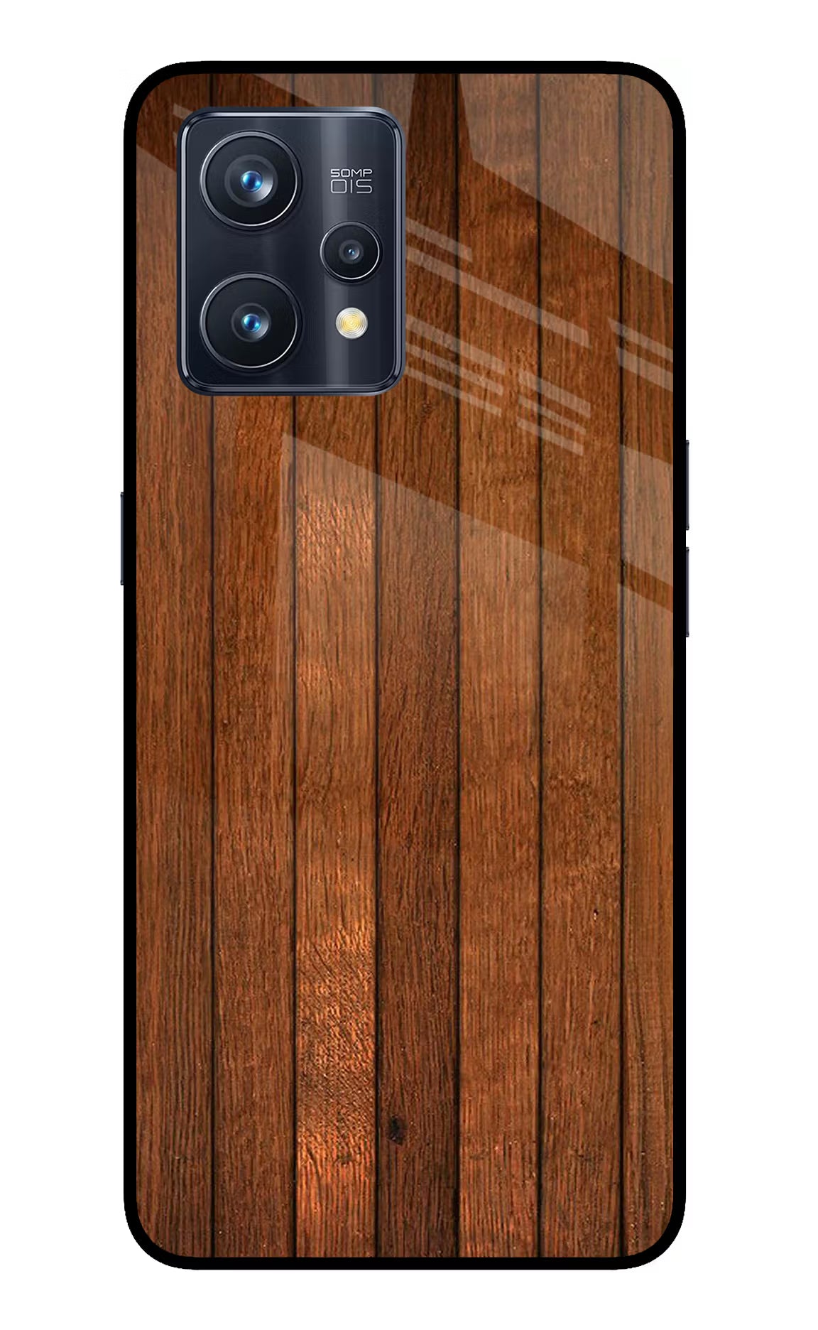 Wooden Artwork Bands Realme 9 Pro+ 5G Glass Case Back Cover by Casekaro