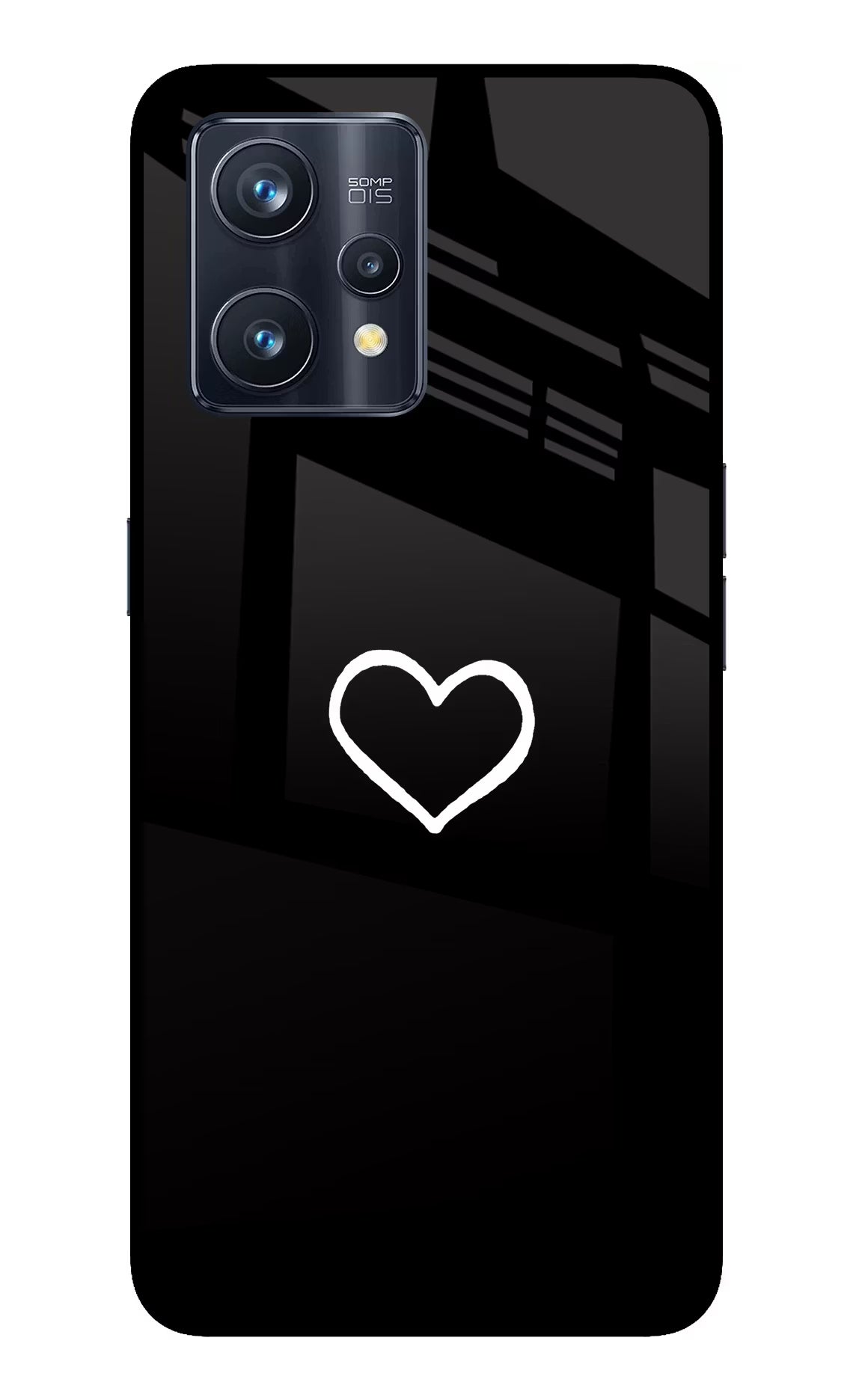 Heart Realme 9 Pro+ 5G Glass Case Back Cover by Casekaro