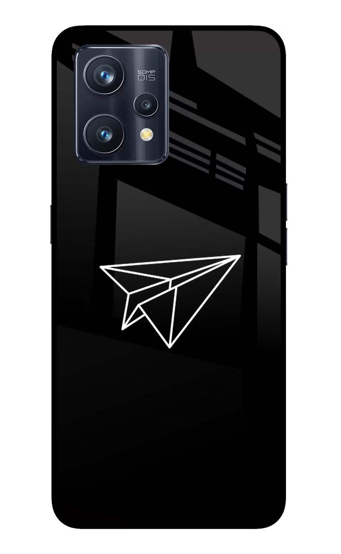 Paper Plane White Realme 9 Pro+ 5G Glass Case Back Cover by Casekaro
