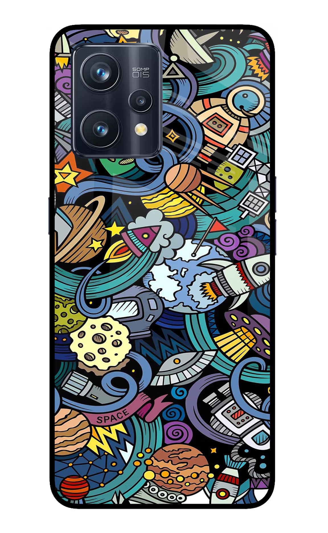 Space Abstract Realme 9 Pro+ 5G Glass Case Back Cover by Casekaro