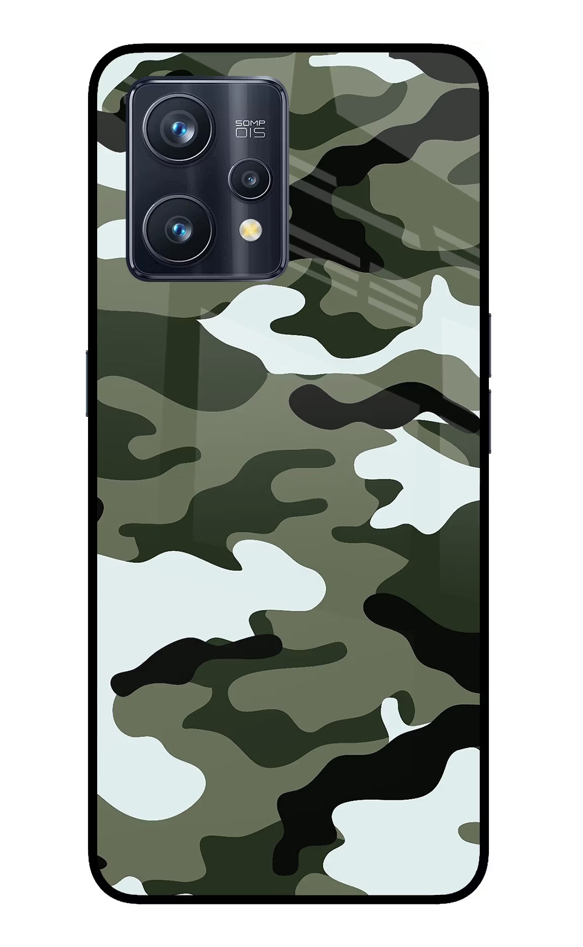 Camouflage Realme 9 Pro+ 5G Glass Case Back Cover by Casekaro