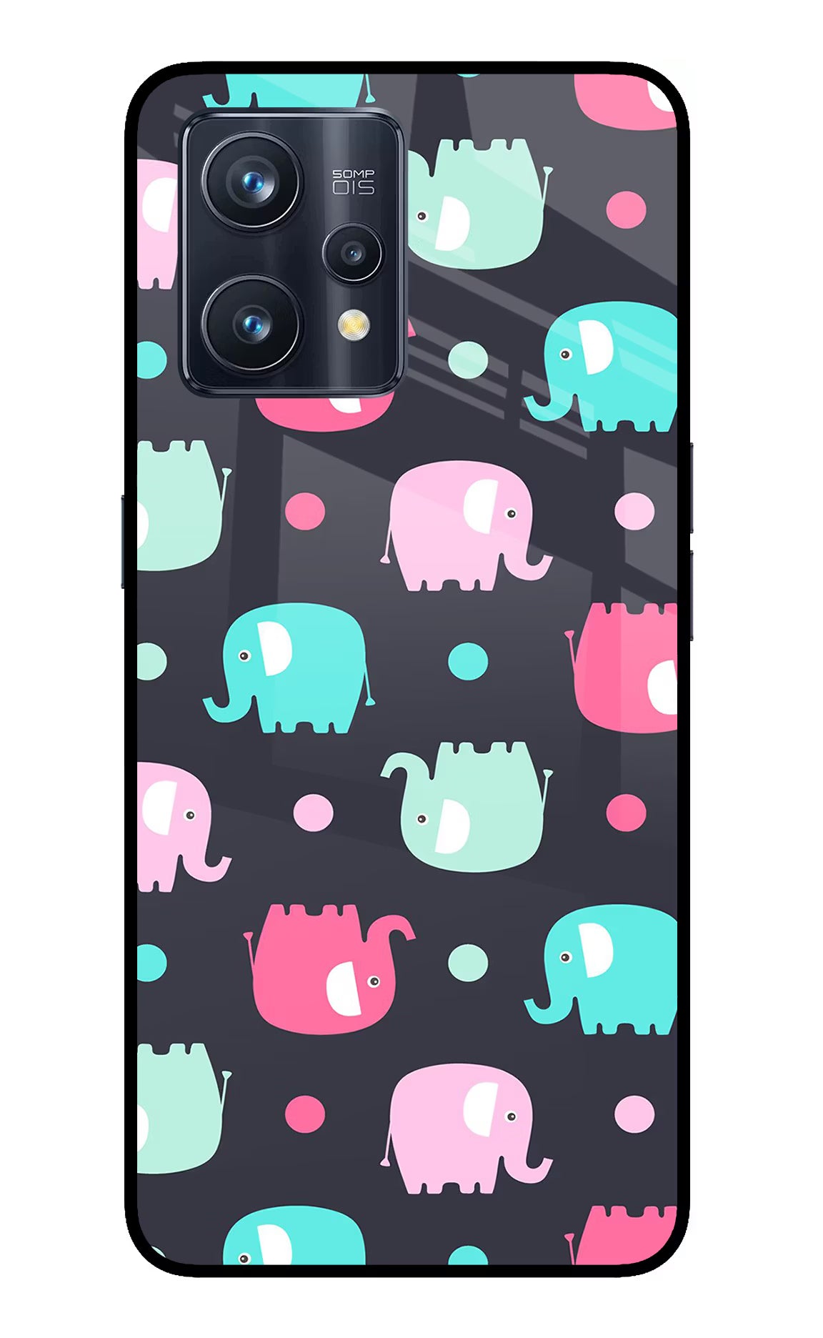 Elephants Realme 9 Pro+ 5G Glass Case Back Cover by Casekaro