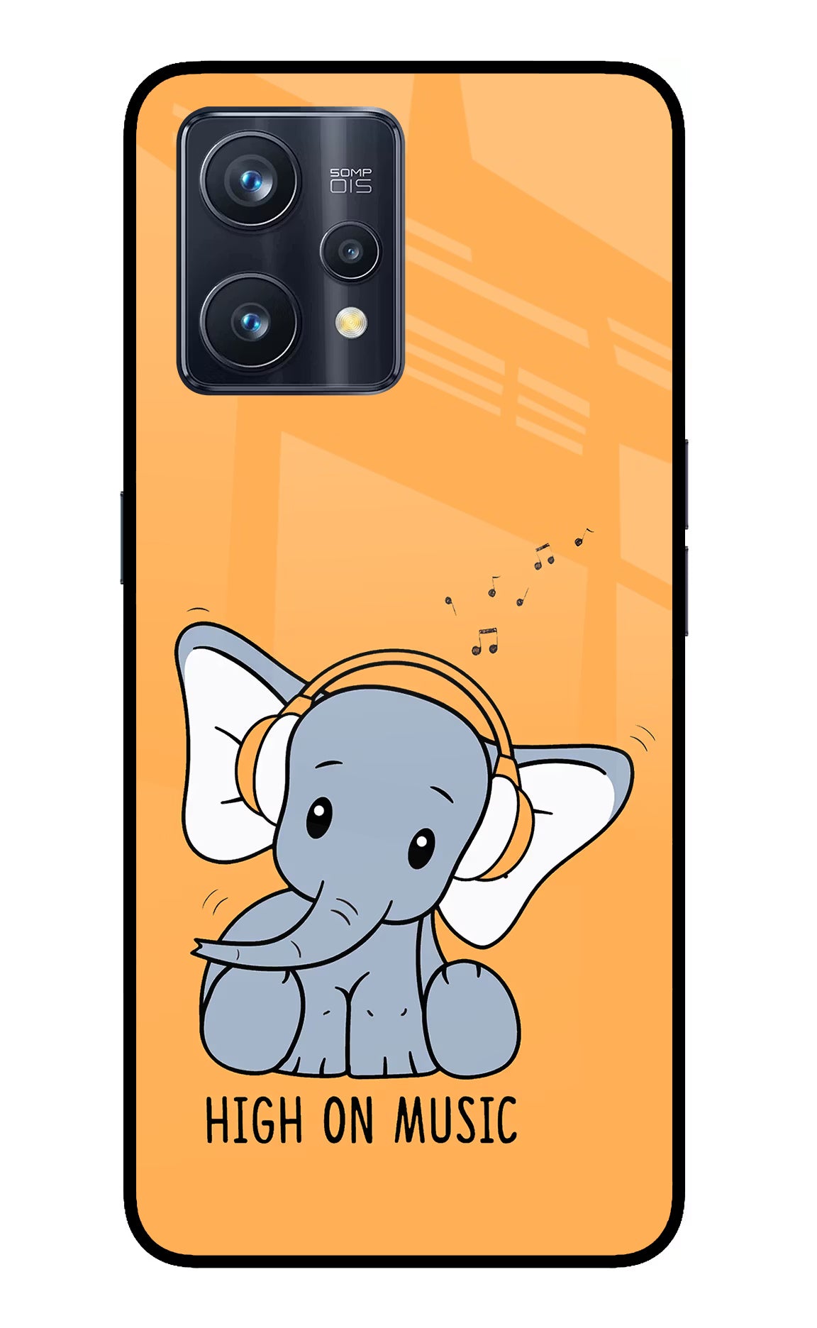 High On Music Realme 9 Pro+ 5G Glass Case Back Cover by Casekaro
