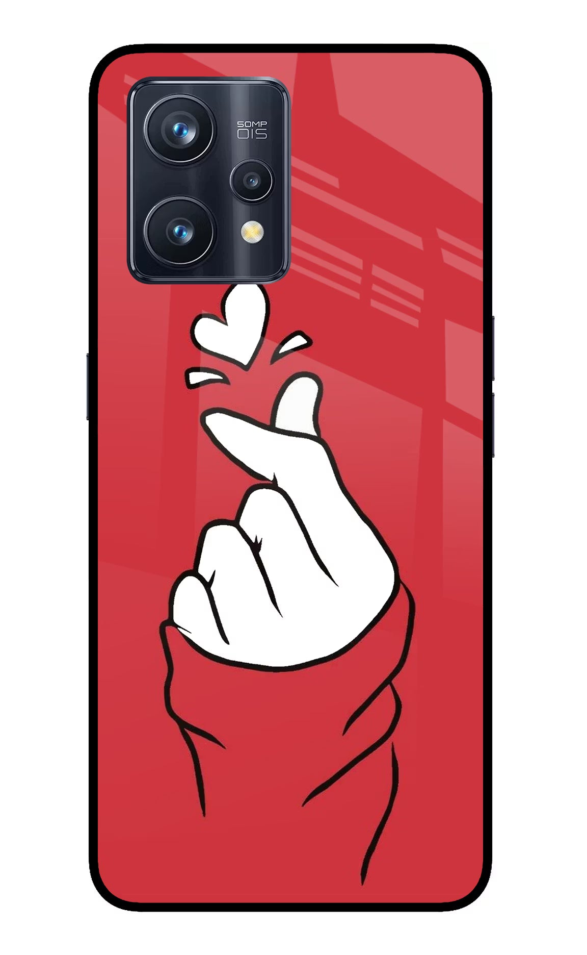 Korean Love Sign Realme 9 Pro+ 5G Glass Case Back Cover by Casekaro