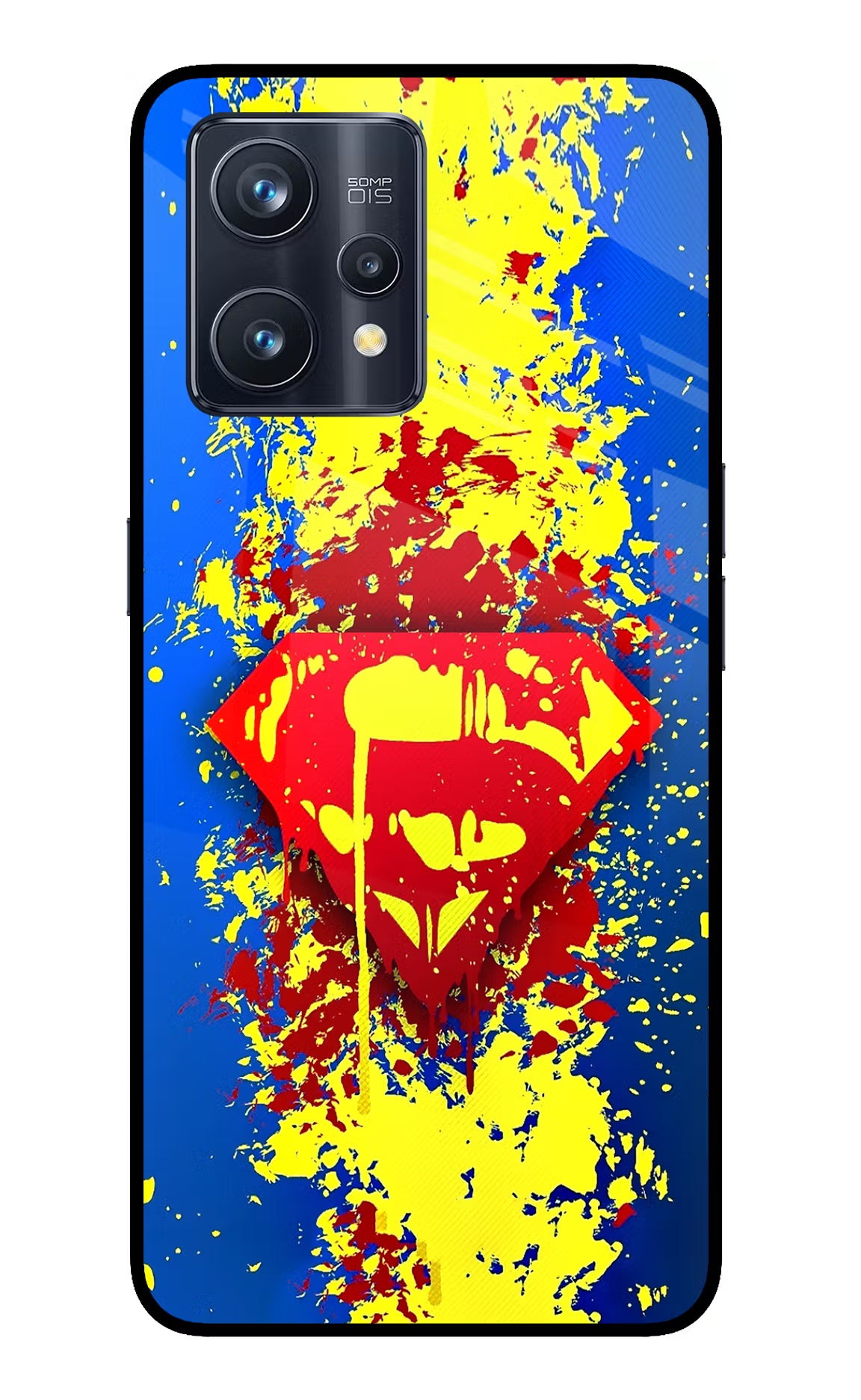 Superman logo Realme 9 Pro+ 5G Glass Case Back Cover by Casekaro