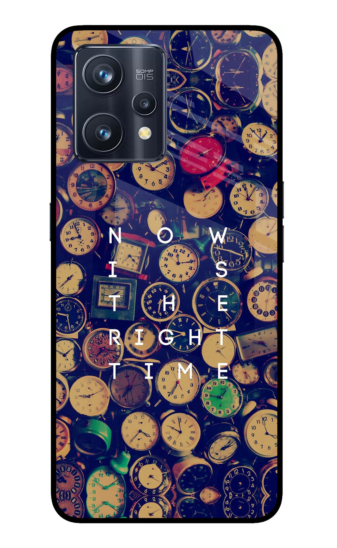 Now is the Right Time Quote Realme 9 Pro+ 5G Glass Case Back Cover by Casekaro