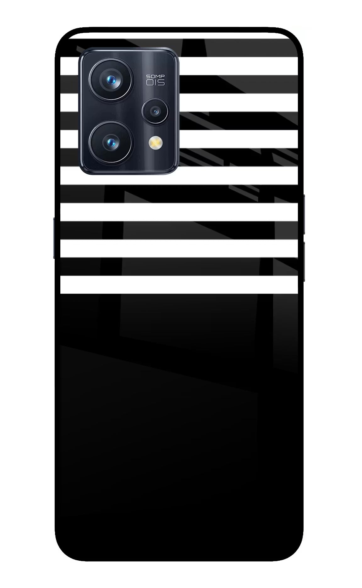 Black and White Print Realme 9 Pro+ 5G Glass Case Back Cover by Casekaro