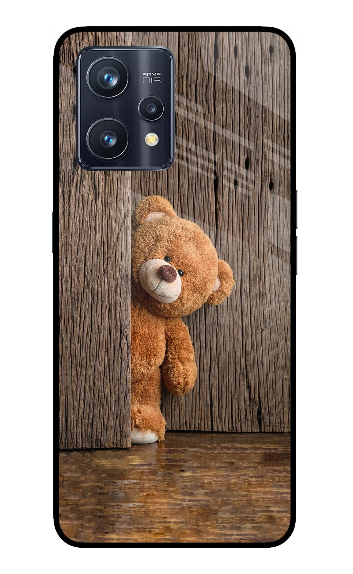 Teddy Wooden Realme 9 Pro+ 5G Glass Case Back Cover by Casekaro