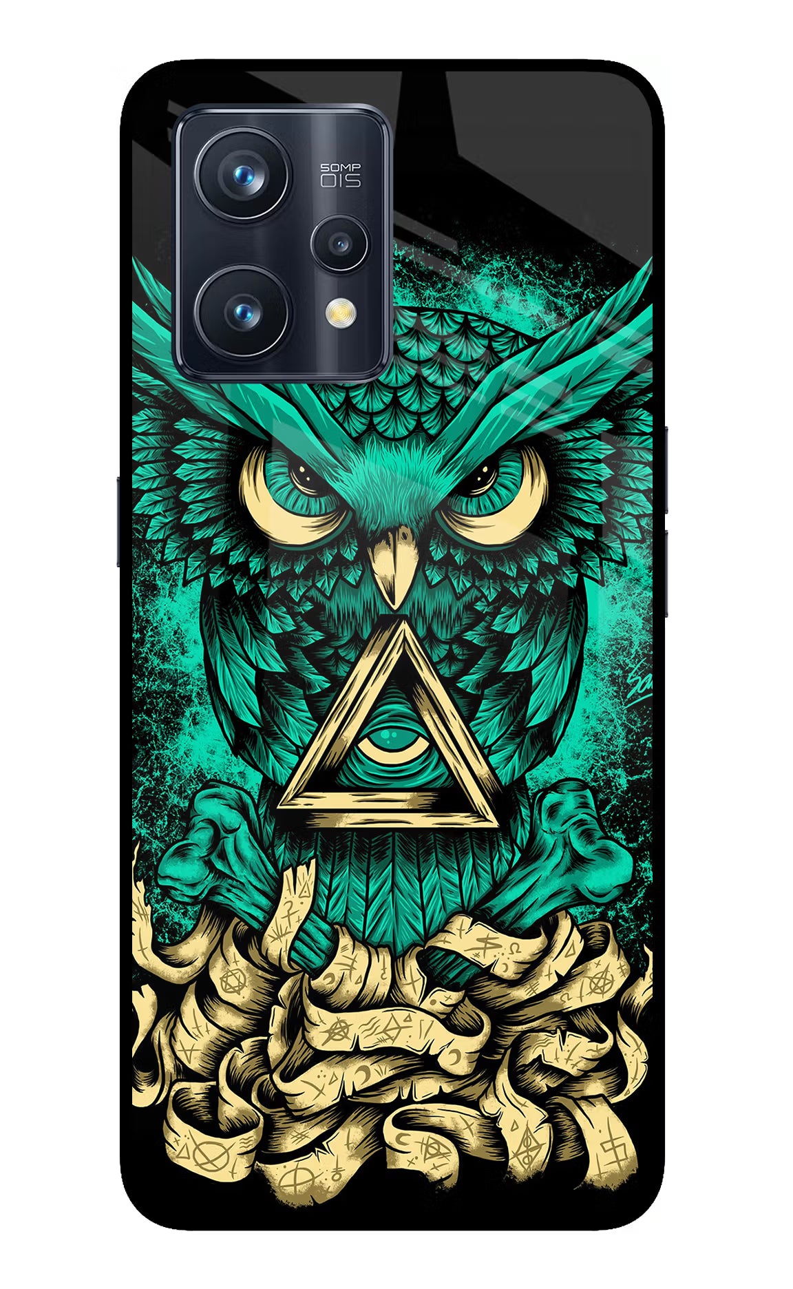Green Owl Realme 9 Pro+ 5G Glass Case Back Cover by Casekaro