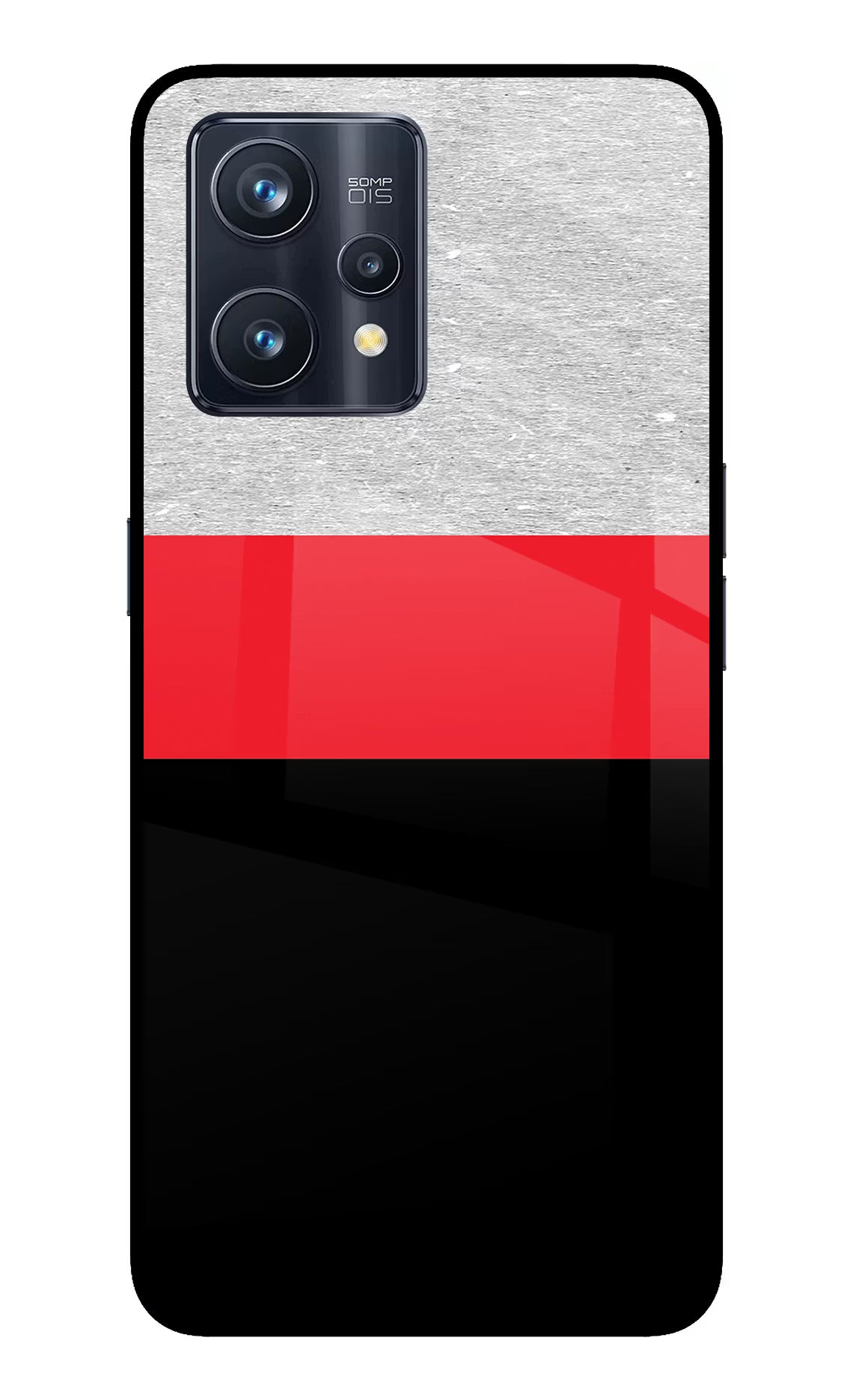 Tri Color Pattern Realme 9 Pro+ 5G Glass Case Back Cover by Casekaro