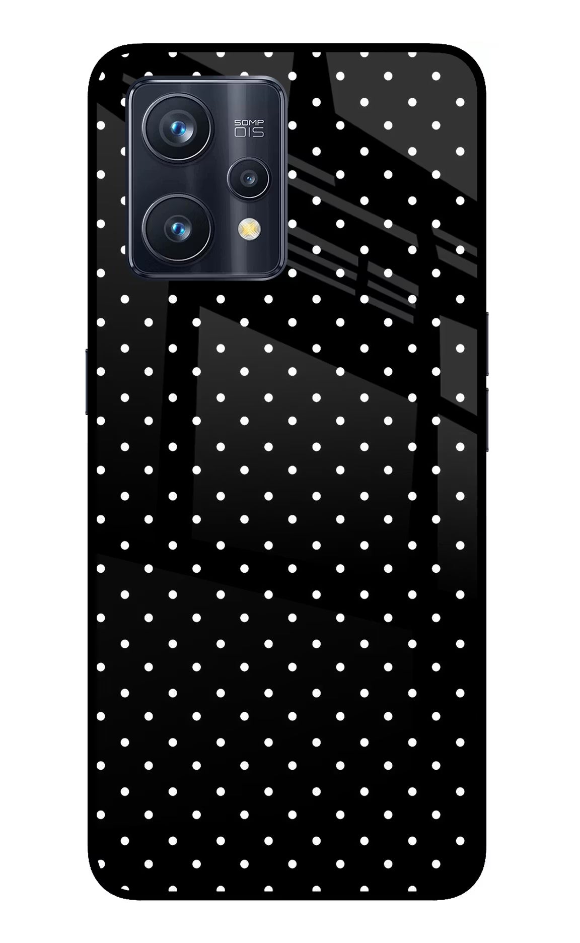 White Dots Realme 9 Pro+ 5G Glass Case Back Cover by Casekaro