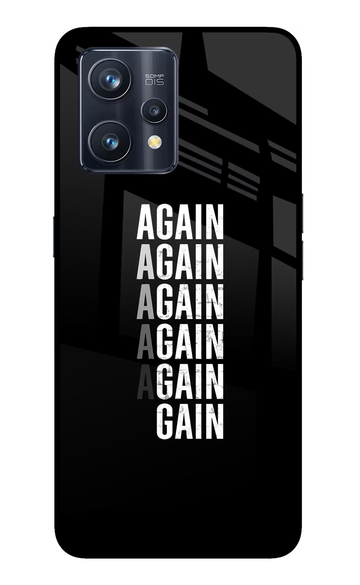 Again Again Gain Realme 9 Pro+ 5G Glass Case Back Cover by Casekaro