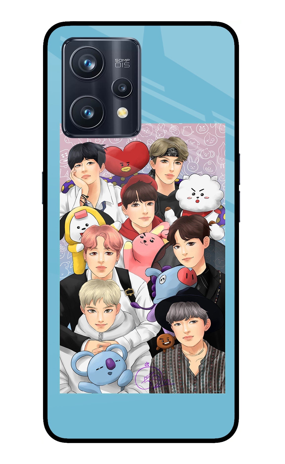 BTS with animals Realme 9 Pro+ 5G Glass Case