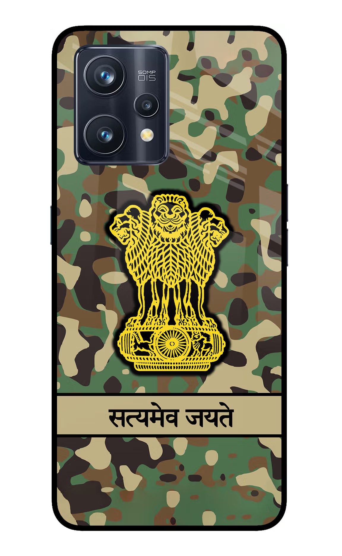 Satyamev Jayate Army Realme 9 Pro+ 5G Glass Case Back Cover by Casekaro