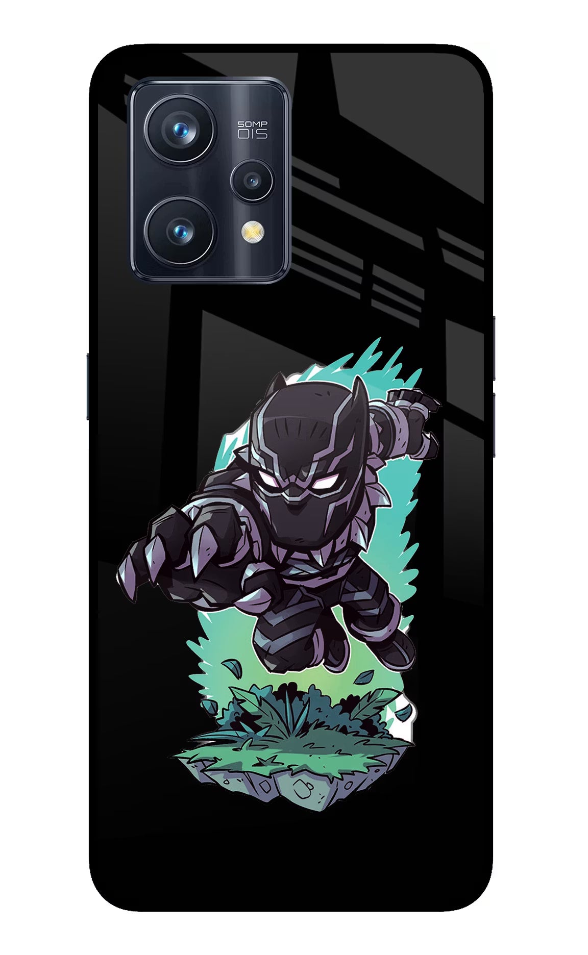 Black Panther Realme 9 Pro+ 5G Glass Case Back Cover by Casekaro