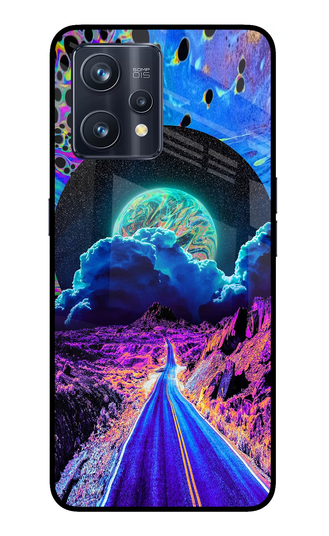 Psychedelic Painting Realme 9 Pro+ 5G Glass Case Back Cover by Casekaro