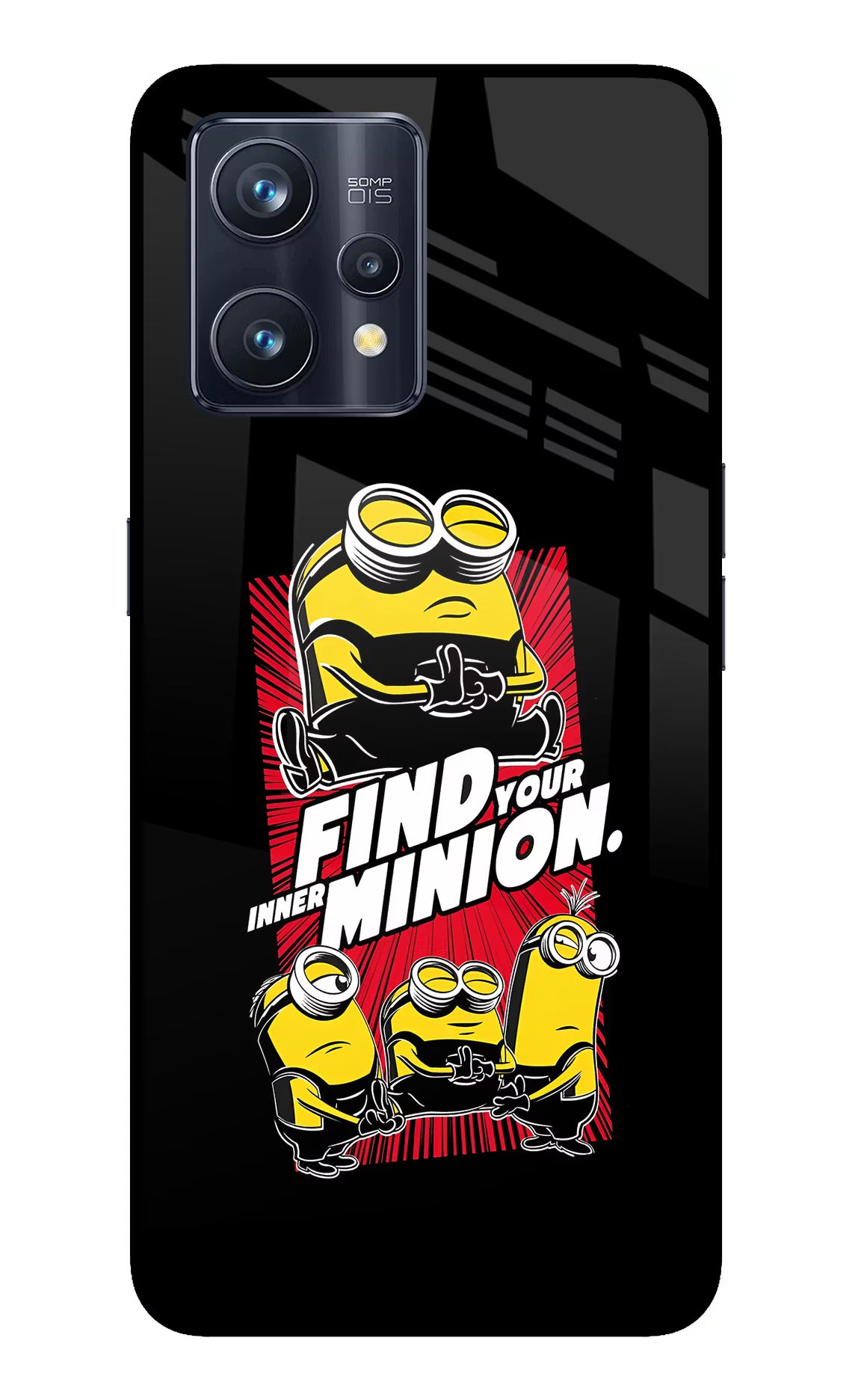 Find your inner Minion Realme 9 Pro+ 5G Glass Case Back Cover by Casekaro