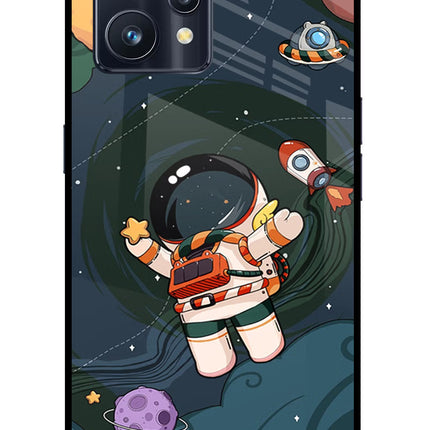 Cartoon Astronaut Realme 9 Pro+ 5G Glass Case
