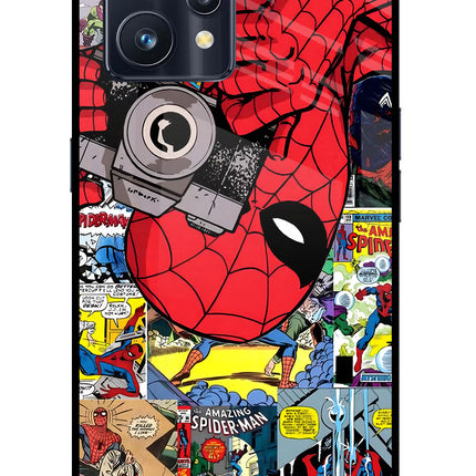 Spider Man Realme 9 Pro+ 5G Glass Case Back Cover by Casekaro