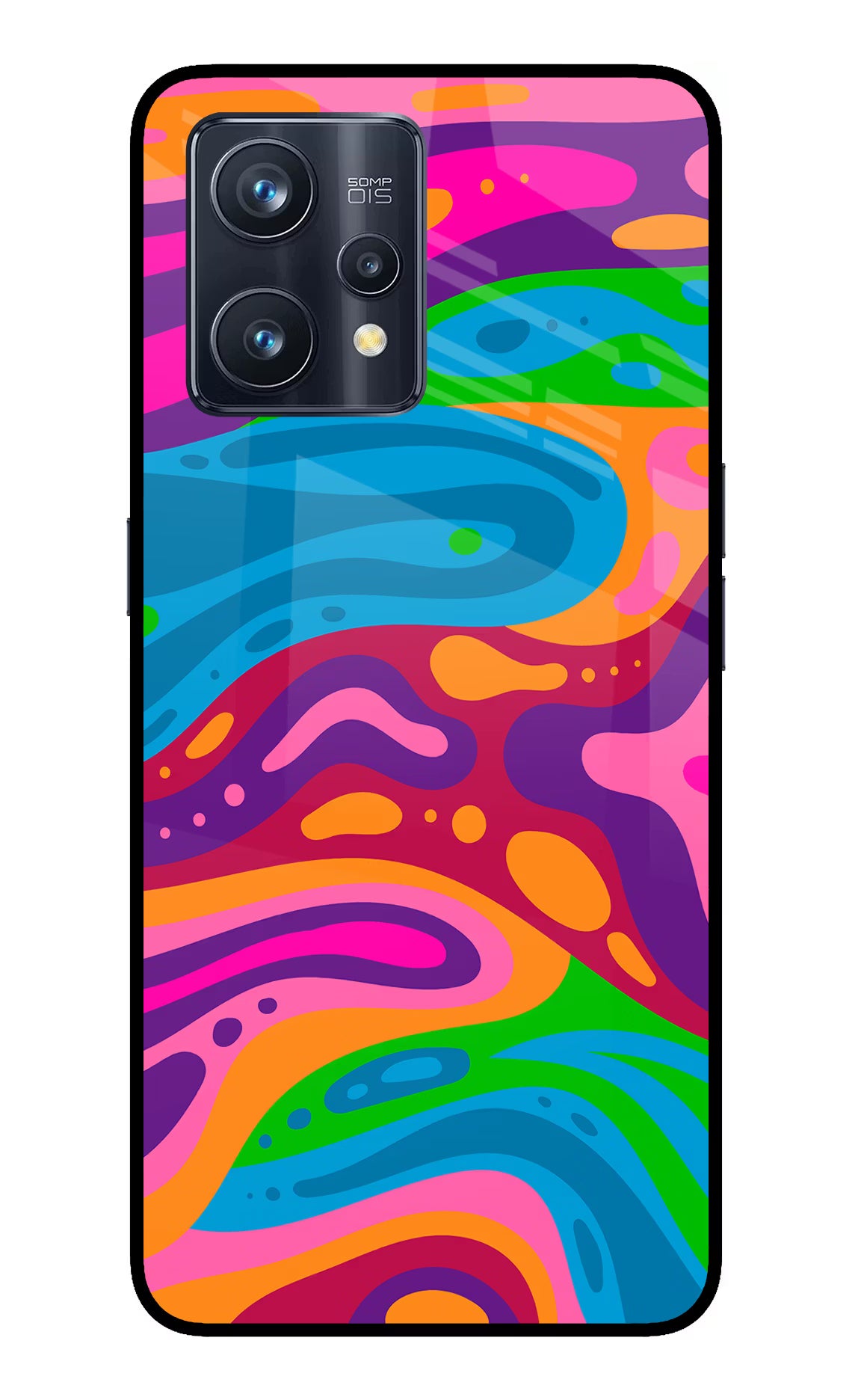 Trippy Pattern Realme 9 Pro+ 5G Glass Case Back Cover by Casekaro