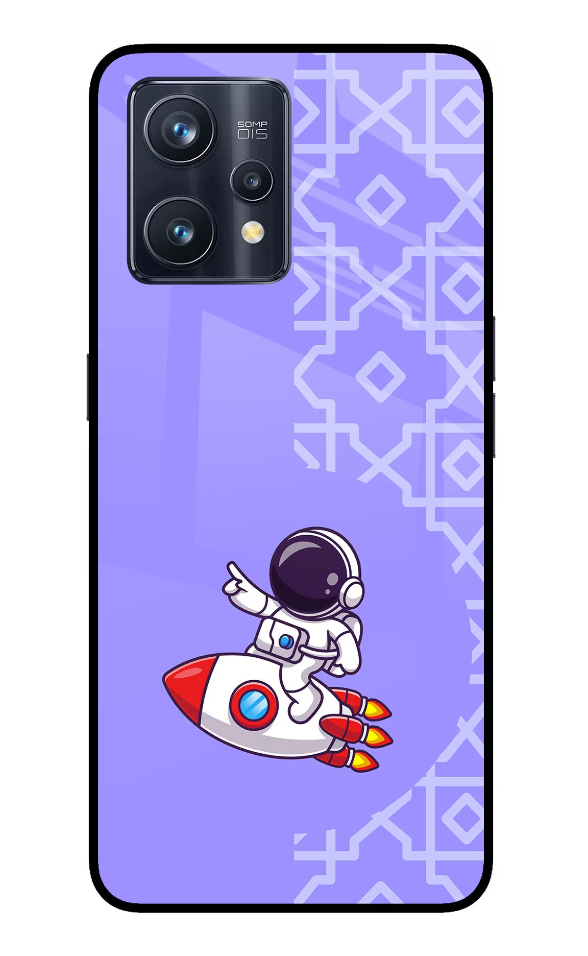 Cute Astronaut Realme 9 Pro+ 5G Glass Case Back Cover by Casekaro