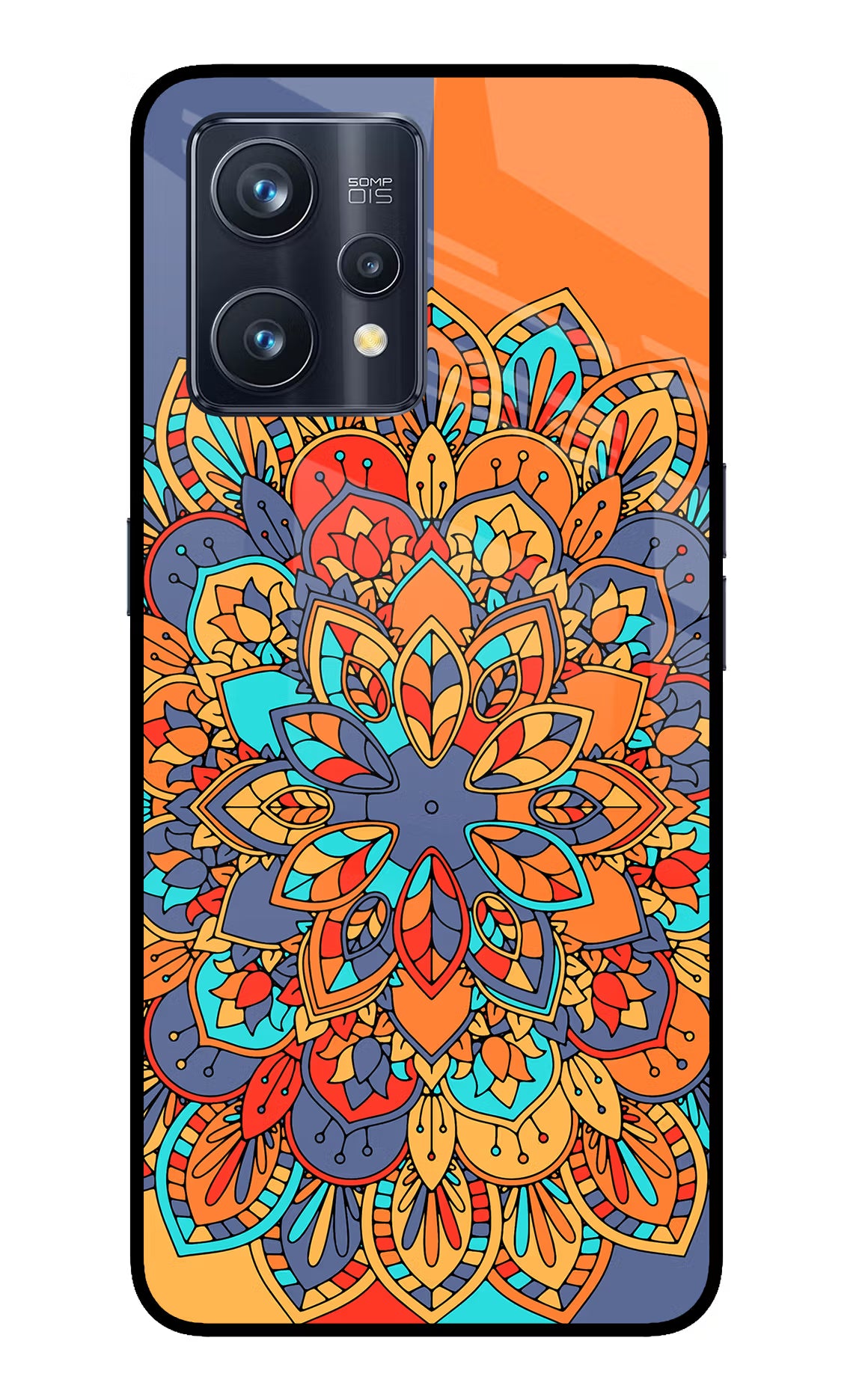 Color Mandala Realme 9 Pro+ 5G Glass Case Back Cover by Casekaro