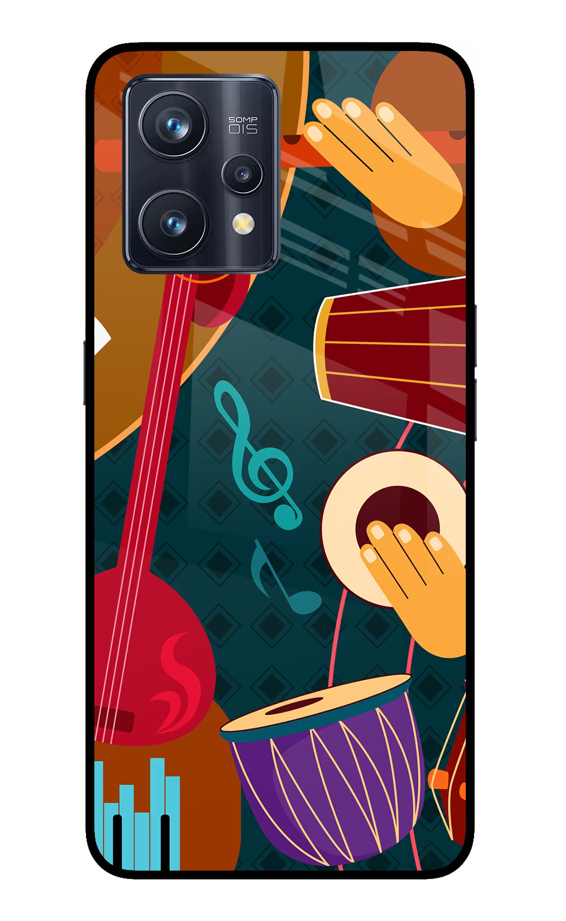 Music Instrument Realme 9 Pro+ 5G Glass Case Back Cover by Casekaro
