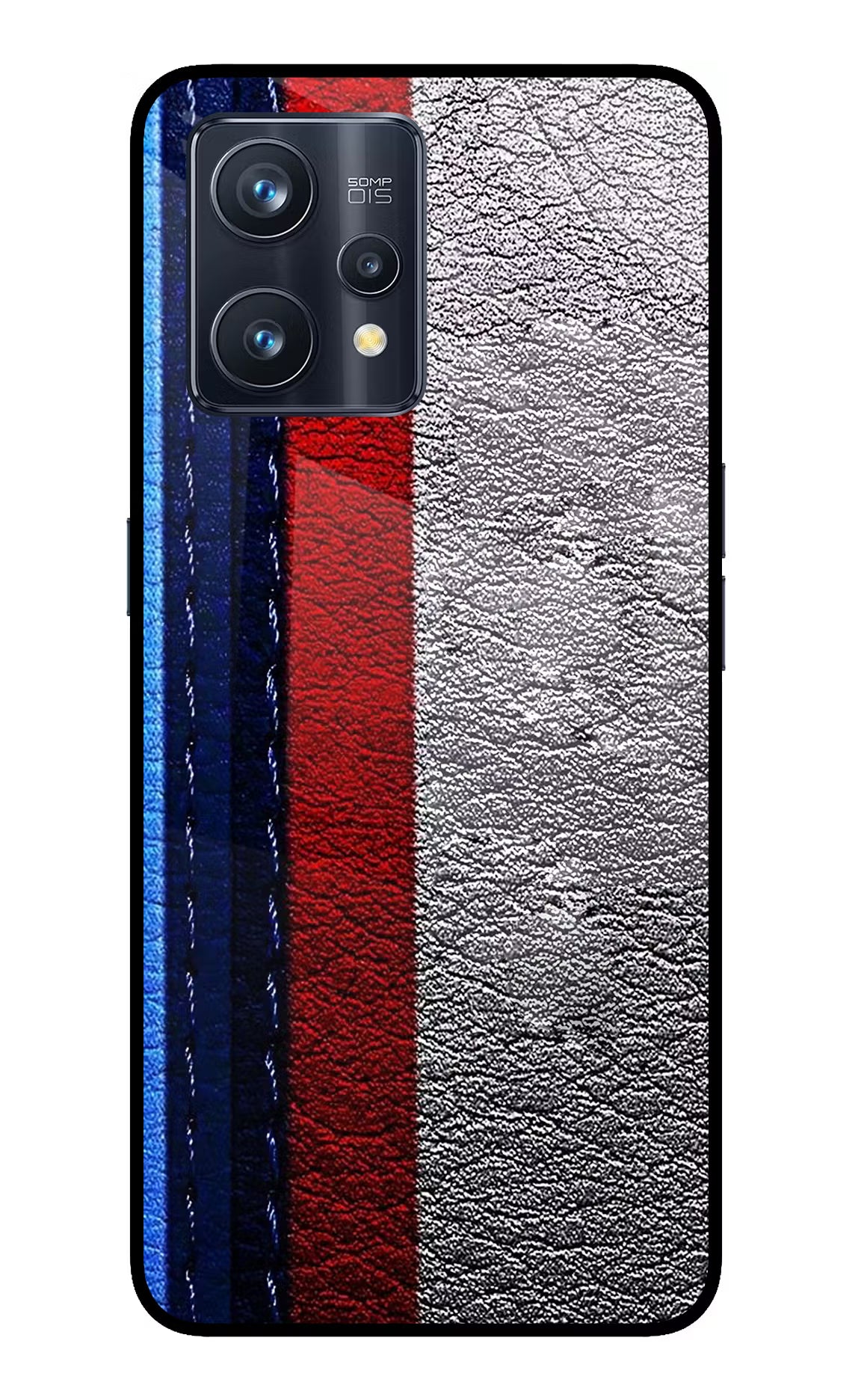 BMW Stripes Realme 9 Pro+ 5G Glass Case Back Cover by Casekaro