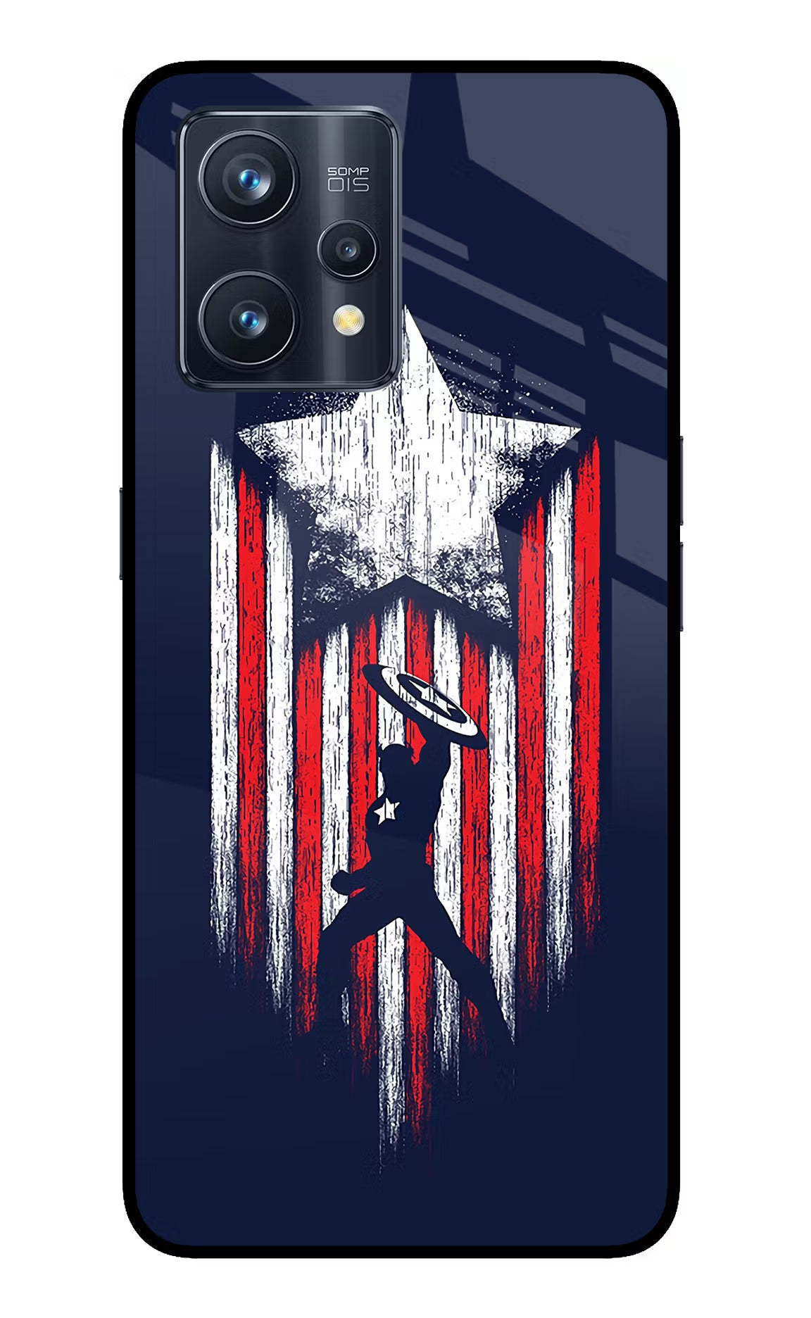 Captain America Marvel Art Realme 9 Pro+ 5G Glass Case Back Cover by Casekaro