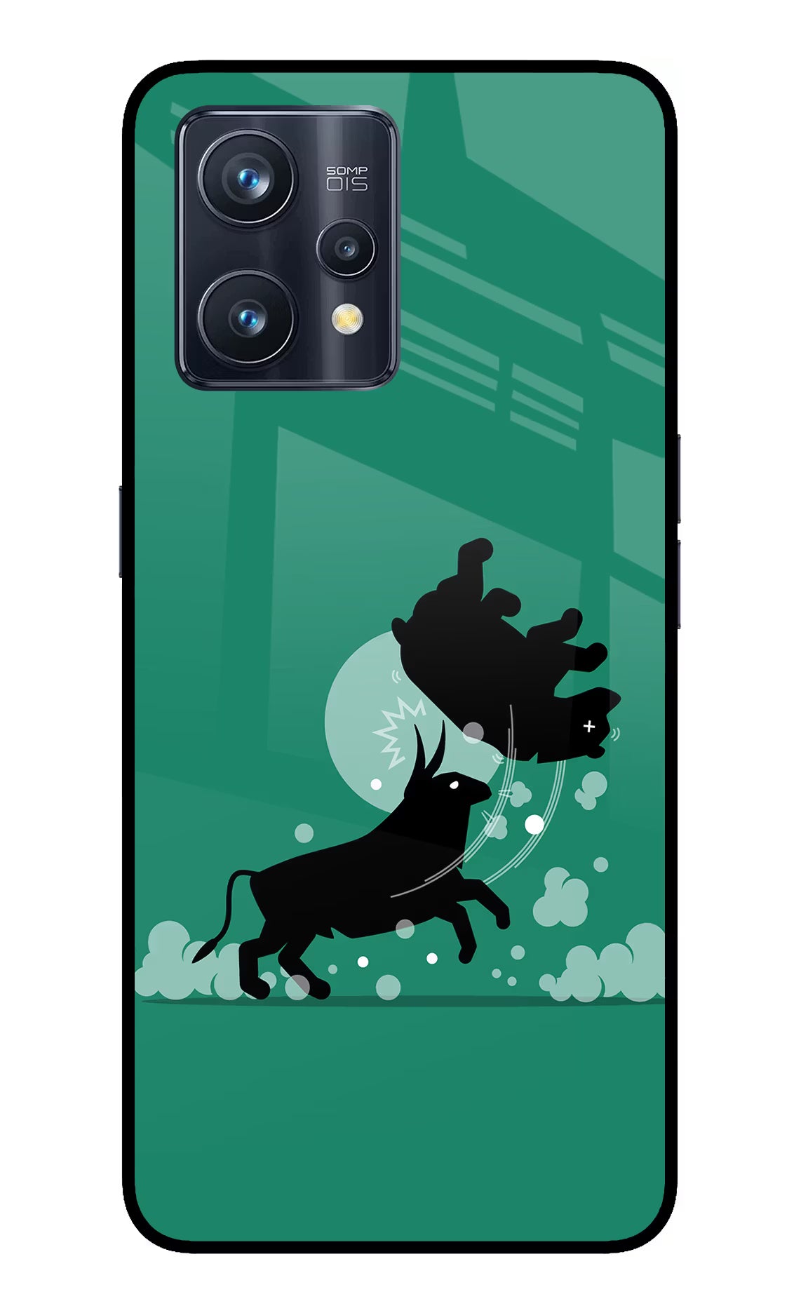 Bull Conqueror Realme 9 Pro+ 5G Glass Case Back Cover by Casekaro