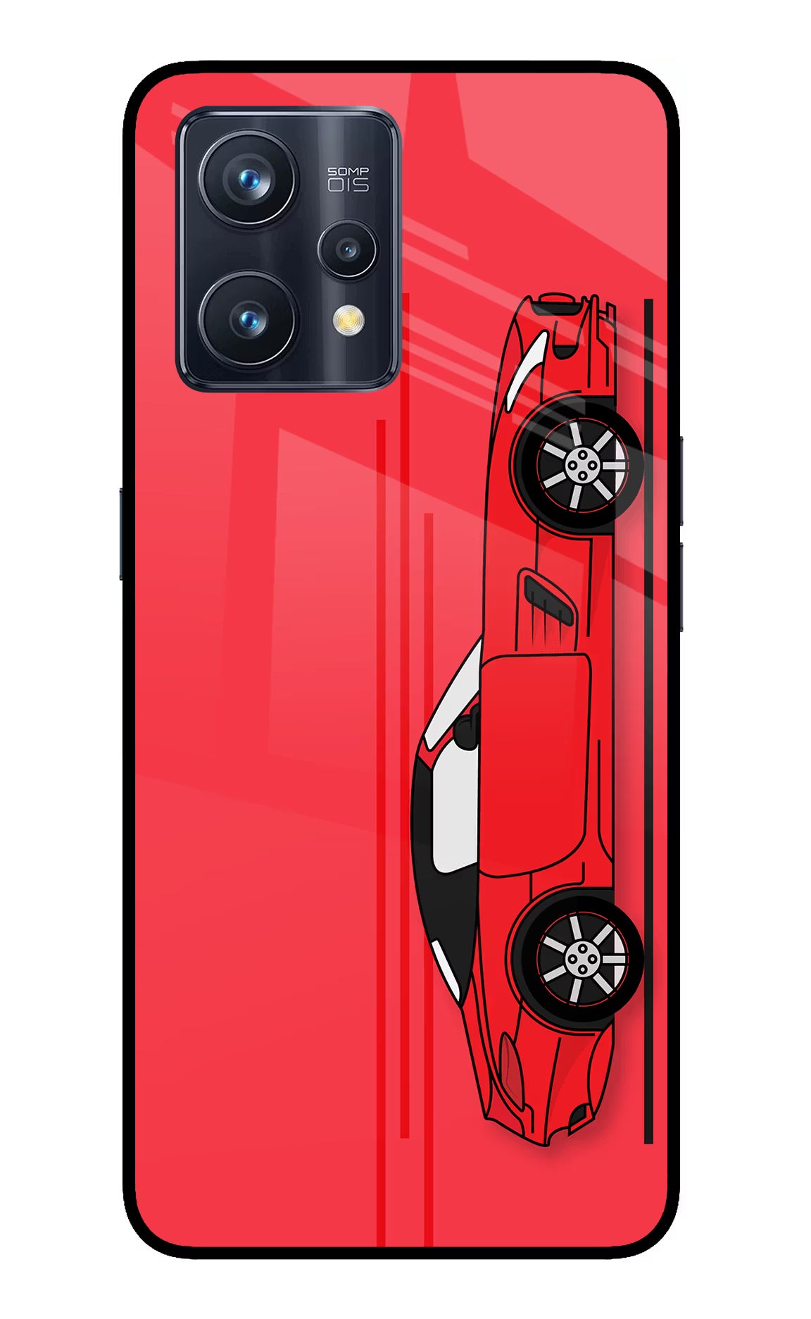 Red Velocity Realme 9 Pro+ 5G Glass Case Back Cover by Casekaro