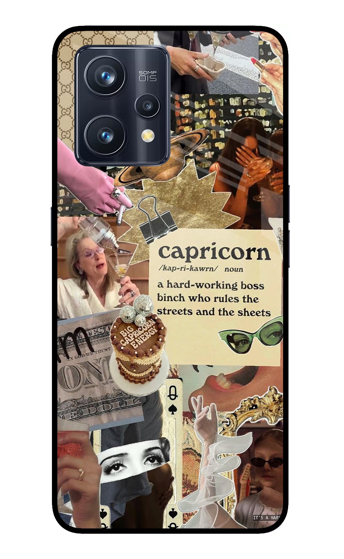 Capricorn Zodiac Realme 9 Pro+ 5G Glass Case Back Cover by Casekaro