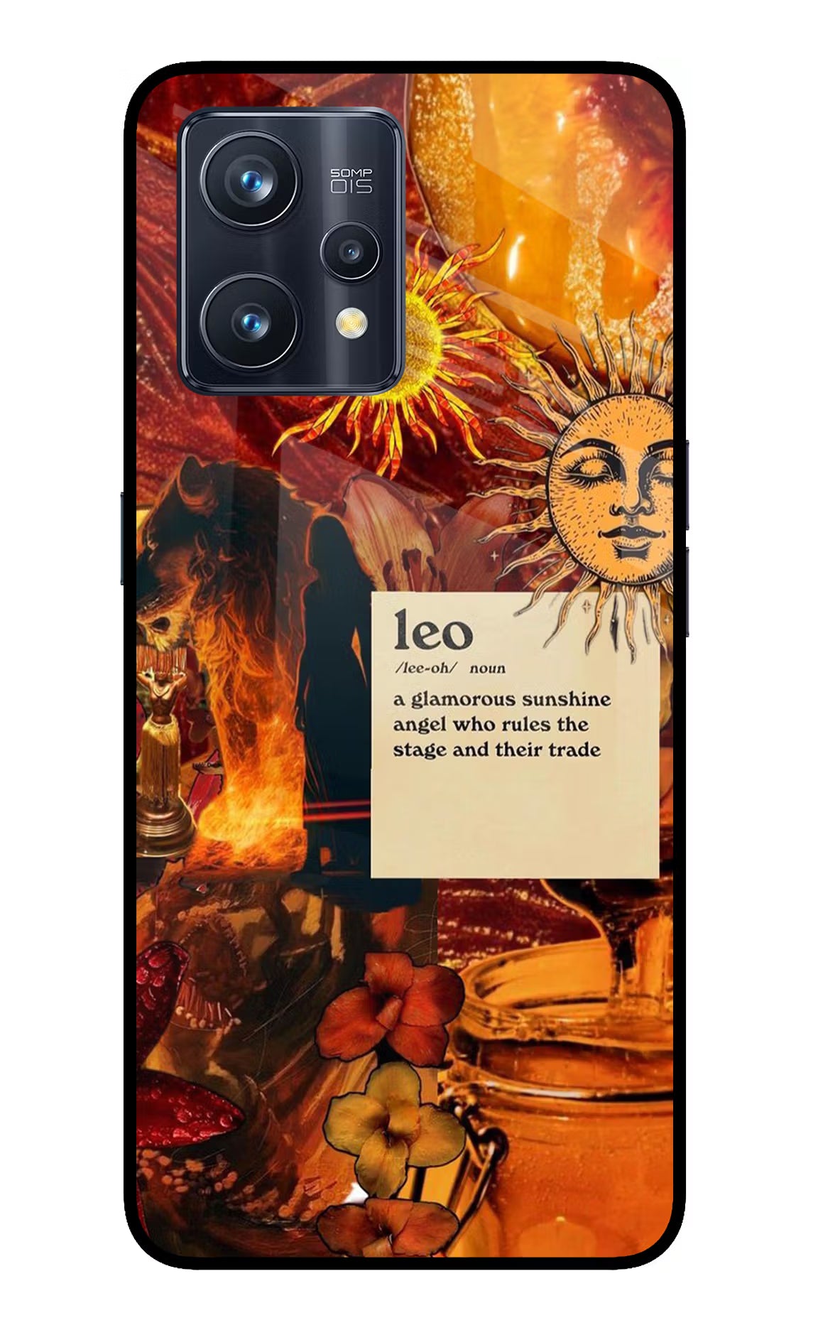 Leo Zodiac Realme 9 Pro+ 5G Glass Case Back Cover by Casekaro