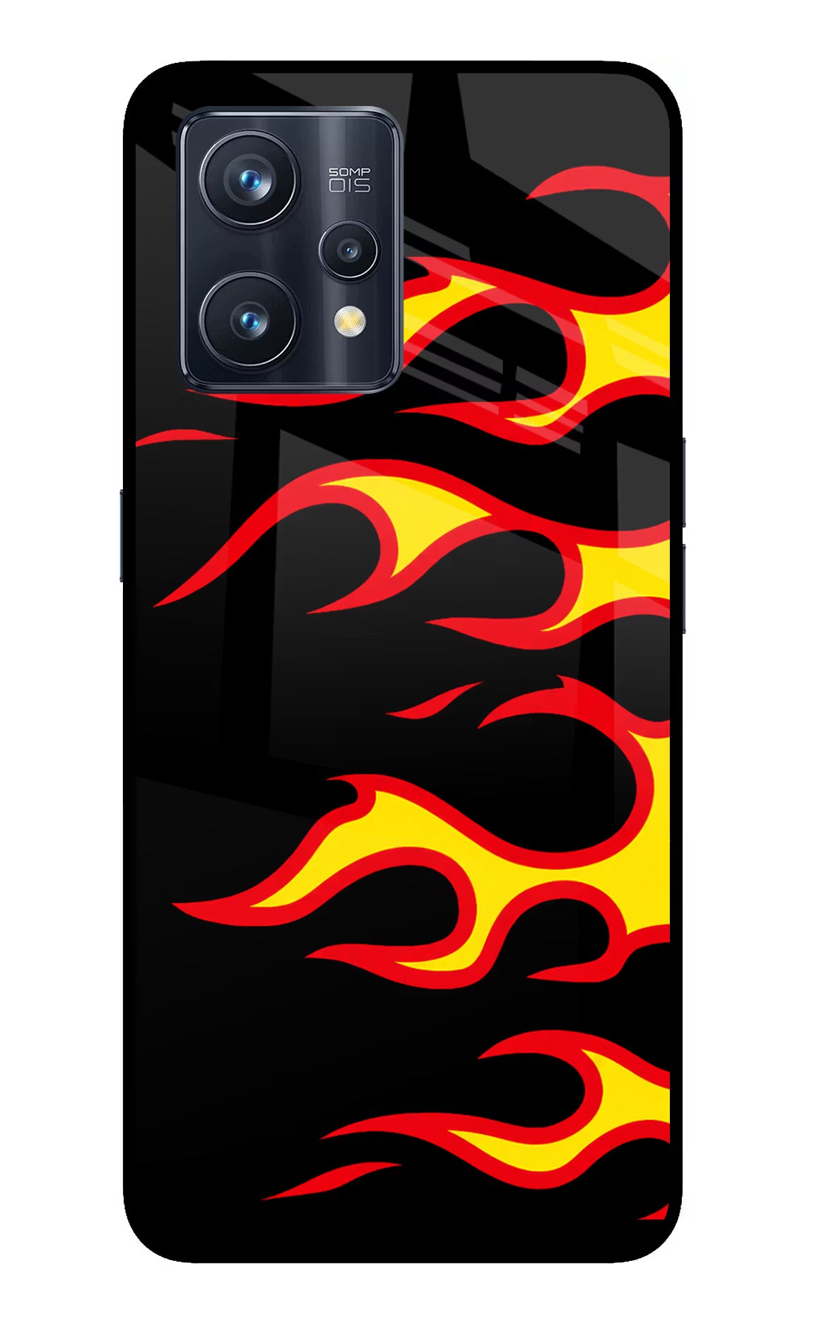 Side Sweep Flames Realme 9 Pro+ 5G Glass Case