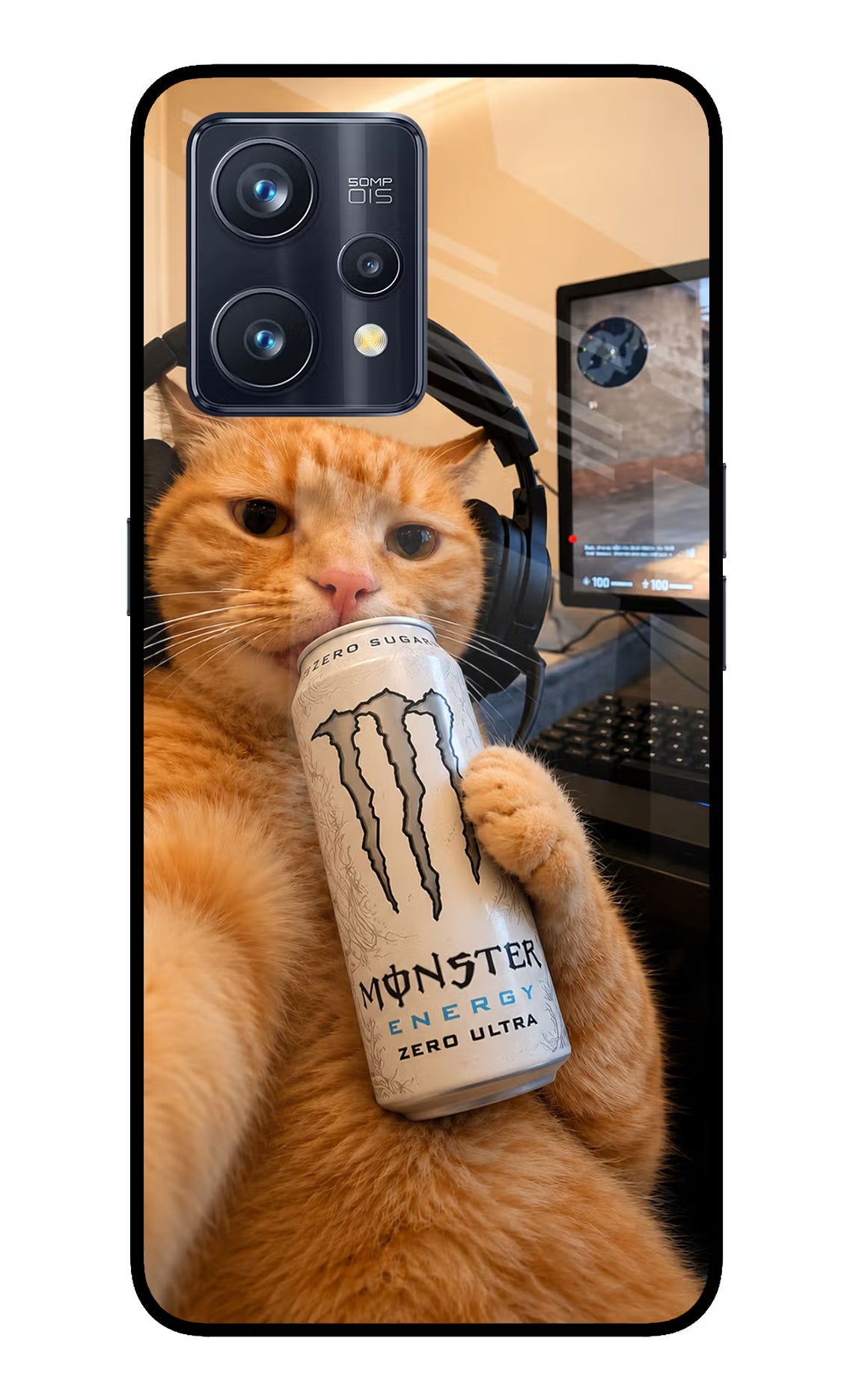 Gamer Cat Energy Realme 9 Pro+ 5G Glass Case